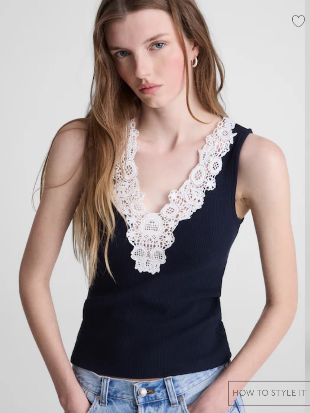 NWT • Madewell lace neck tank - medium